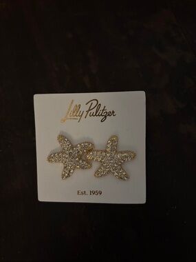 Lilly Pulitzer Gold Crystal Starfish Studs